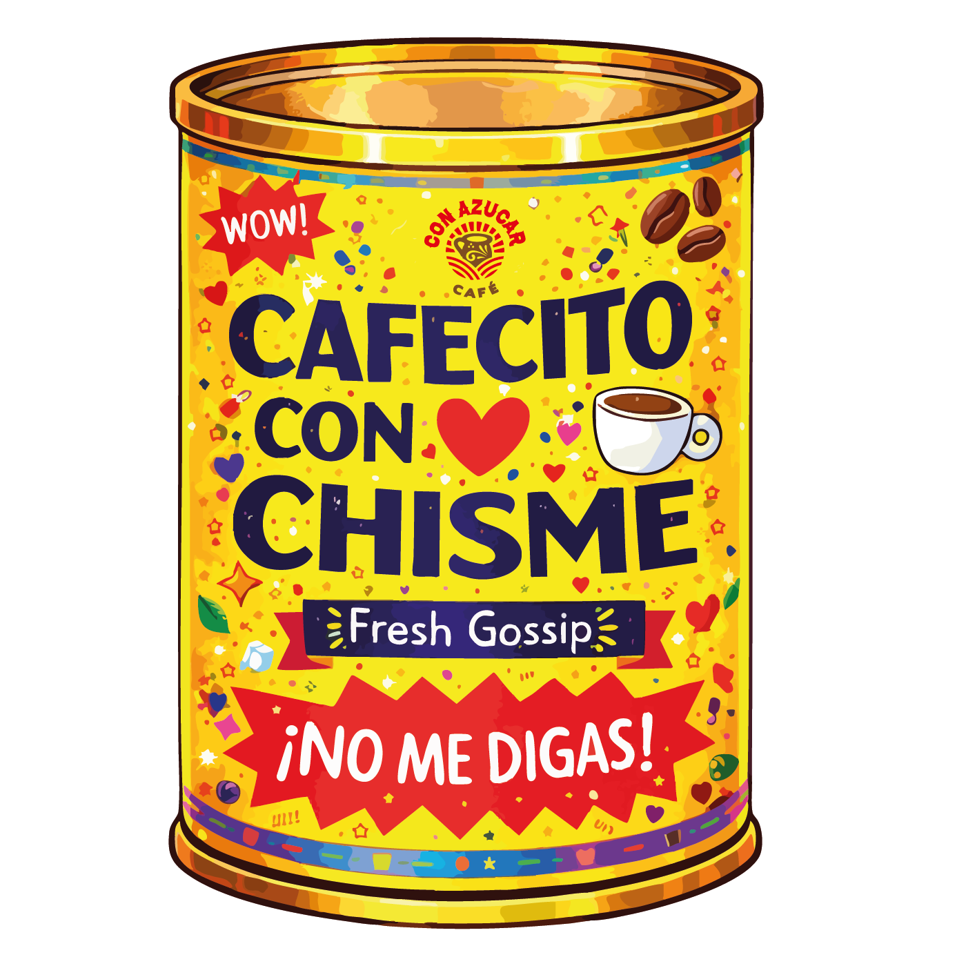 Cafecito Con Chisme Sticker